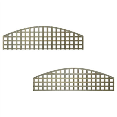 Premier Garden Supplies 5x Width: 6ft x Height: 1ft Arch Top Square Trellis Fence Topper Panel/Wall Climber Privacy Design - 9