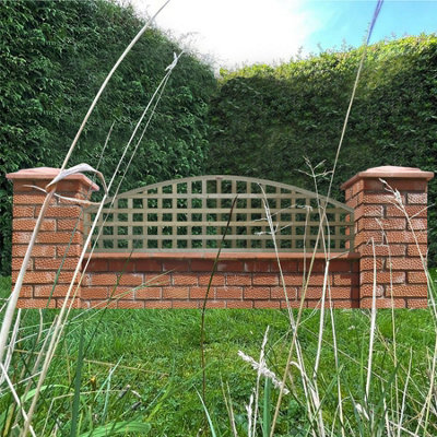 Premier Garden Supplies 6x Width: 6ft x Height: 1ft Arch Top Square Trellis Fence Topper Panel/Wall Climber Privacy Design