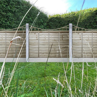 Premier Garden Supplies 6x Width: 6ft x Height: 1ft Concave Top Square Trellis Fence Topper Panel/Wall Climber Standard Design - 3