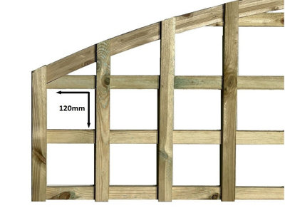 Premier Garden Supplies 6x Width: 6ft x Height: 2ft Arch Top Square Trellis Fence Topper Panel/Wall Climber Standard Design