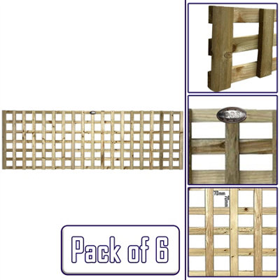 Premier Garden Supplies 6x Width: 6ft x Height: 2ft Flat Top Square Trellis Fence Topper Panel/Wall Climber Privacy Design