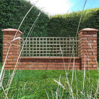 Premier Garden Supplies 6x Width: 6ft x Height: 2ft Flat Top Square Trellis Fence Topper Panel/Wall Climber Privacy Design - 3
