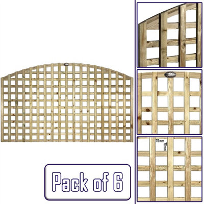 Premier Garden Supplies 6x Width: 6ft x Height: 3ft Arch Top Square Trellis Fence Topper Panel/Wall Climber Privacy Design