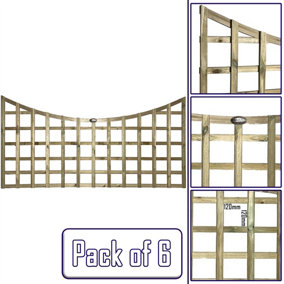 Premier Garden Supplies 6x Width: 6ft x Height: 3ft Concave Top Square Trellis Fence Topper Panel/Wall Climber Standard Design