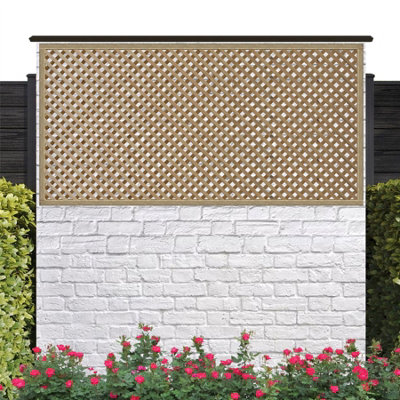Premier Garden Supplies Elite Diamond Alderley Privacy Trellis (Pack of 10) Width: 6ft x Height: 3ft Fence Panel Topper