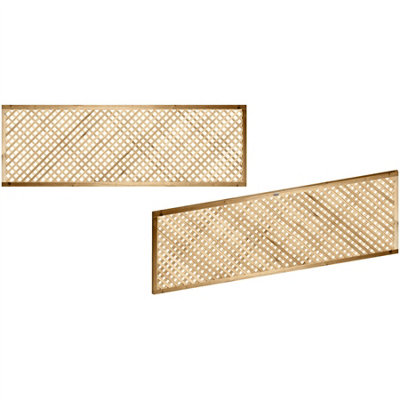 Premier Garden Supplies Elite Diamond Alderley Privacy Trellis (Pack of 3) Width: 6ft x Height: 2ft Fence Panel Topper - 6
