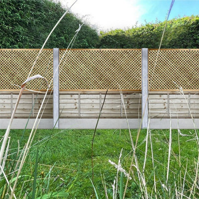 Premier Garden Supplies Elite Diamond Alderley Privacy Trellis (Pack of 3) Width: 6ft x Height: 3ft Fence Panel Topper