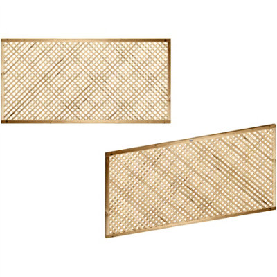 Premier Garden Supplies Elite Diamond Alderley Privacy Trellis (Pack of 3) Width: 6ft x Height: 3ft Fence Panel Topper - 4