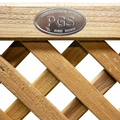 Premier Garden Supplies Elite Diamond Alderley Privacy Trellis (Pack of 4) Width: 6ft x Height: 1ft Fence Panel Topper - 3