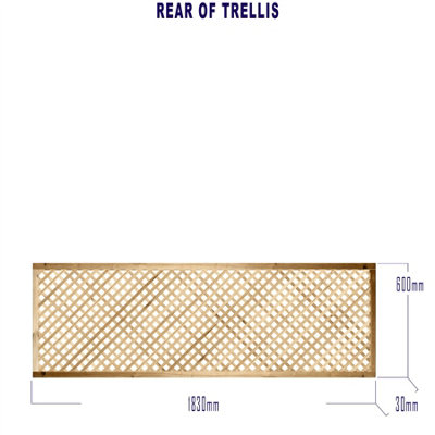 Premier Garden Supplies Elite Diamond Alderley Privacy Trellis (Pack of 6) Width: 6ft x Height: 2ft Fence Panel Topper
