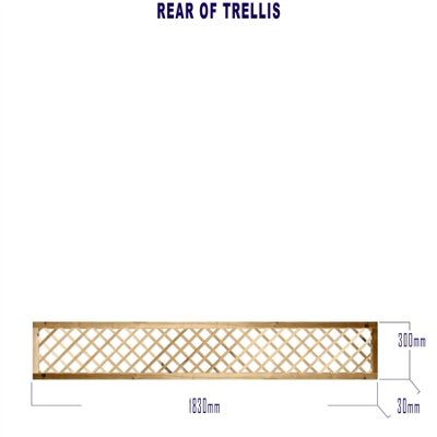 Premier Garden Supplies Elite Diamond Alderley Standard Trellis (Pack of 3) Width: 6ft x Height: 1ft Fence Panel Topper