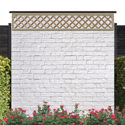 Premier Garden Supplies Elite Diamond Alderley Standard Trellis (Pack of 3) Width: 6ft x Height: 1ft Fence Panel Topper