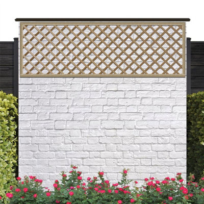Premier Garden Supplies Elite Diamond Alderley Standard Trellis (Pack of 3) Width: 6ft x Height: 2ft Fence Panel Topper