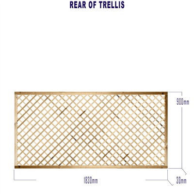Premier Garden Supplies Elite Diamond Alderley Standard Trellis (Pack of 3) Width: 6ft x Height: 3ft Fence Panel Topper