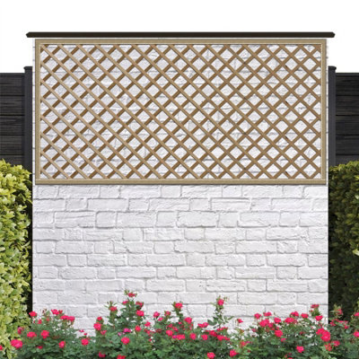 Premier Garden Supplies Elite Diamond Alderley Standard Trellis (Pack of 4) Width: 6ft x Height: 3ft Fence Panel Topper