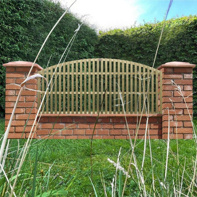 Premier Garden Supplies Florence Vertical Slatted (Pack of 10) Width: 6ft x Height: 2ft Arched Fence Panel/Topper/Trellis - 4