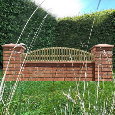 Premier Garden Supplies Florence Vertical Slatted (Pack of 7) Width: 6ft x Height: 0.5ft Arched Fence Panel/Topper/Trellis - 4