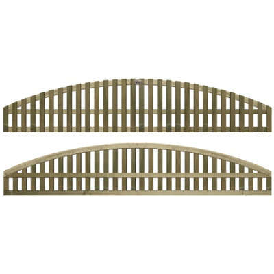 Premier Garden Supplies Florence Vertical Slatted (Pack of 7) Width: 6ft x Height: 0.5ft Arched Fence Panel/Topper/Trellis - 7