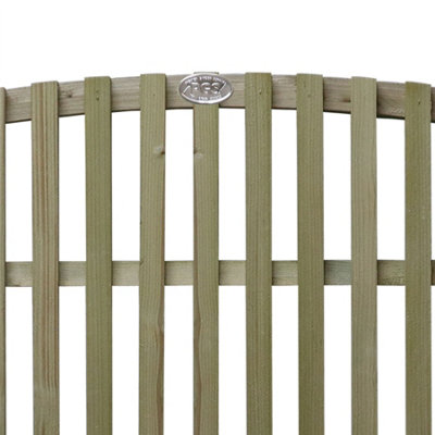 Premier Garden Supplies Florence Vertical Slatted (Pack of 9) Width: 6ft x Height: 1ft Arched Fence Panel/Topper/Trellis - 3