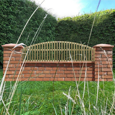 Premier Garden Supplies Florence Vertical Slatted (Pack of 9) Width: 6ft x Height: 1ft Arched Fence Panel/Topper/Trellis - 8