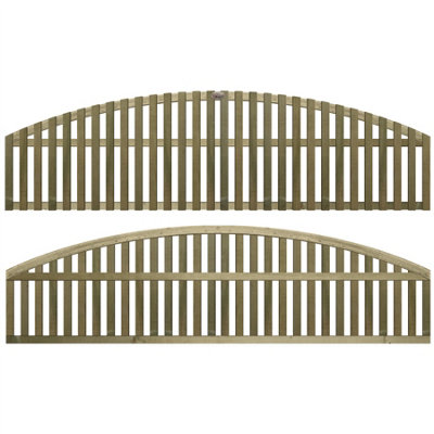 Premier Garden Supplies Florence Vertical Slatted (Pack of 9) Width: 6ft x Height: 1ft Arched Fence Panel/Topper/Trellis - 9
