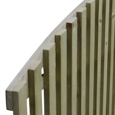 Premier Garden Supplies Florence Vertical Slatted (Pack of 9) Width: 6ft x Height: 3ft Arched Fence Panel/Topper/Trellis