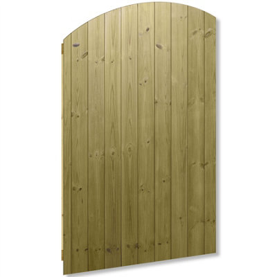 Premier Garden Supplies Pedestrian Gate 180cm (6ft) High x 105cm Wide Tongue & Groove Arch Top Fully Framed Single Swing Gate - 7