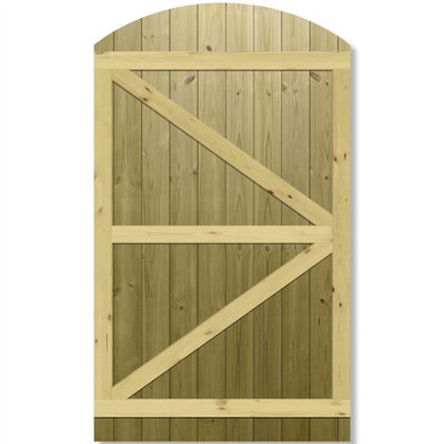 Premier Garden Supplies Pedestrian Gate 180cm (6ft) High x 105cm Wide Tongue & Groove Arch Top Fully Framed Single Swing Gate - 8