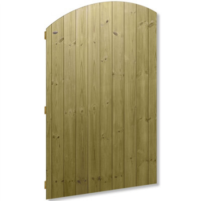 Premier Garden Supplies Pedestrian Gate 180cm (6ft) High x 105cm Wide Tongue & Groove Arch Top Semi-Braced Single Swing Gate