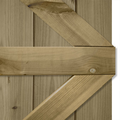 Premier Garden Supplies Pedestrian Gate 180cm (6ft) High x 105cm Wide Tongue & Groove Arch Top Semi-Braced Single Swing Gate - 3