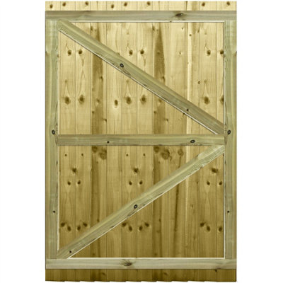 Premier Garden Supplies Pedestrian Gate 180cm (6ft) High x 120cm Wide Feather Edge Flat Top Fully Framed Single Swing Gate - 4