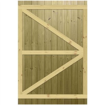 Premier Garden Supplies Pedestrian Gate 180cm (6ft) High x 120cm Wide Tongue & Groove Flat Top Fully Framed Single Swing Gate - 6