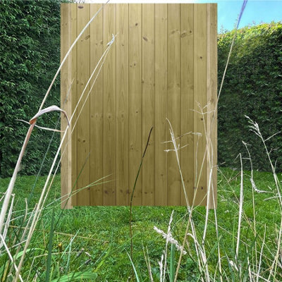 Premier Garden Supplies Pedestrian Gate 180cm (6ft) High x 120cm Wide Tongue & Groove Flat Top Fully Framed Single Swing Gate - 7
