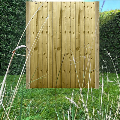Premier Garden Supplies Pedestrian Gate 180cm (6ft) High x 135cm Wide Feather Edge Flat Top Semi-Braced Single Swing Gate - 4