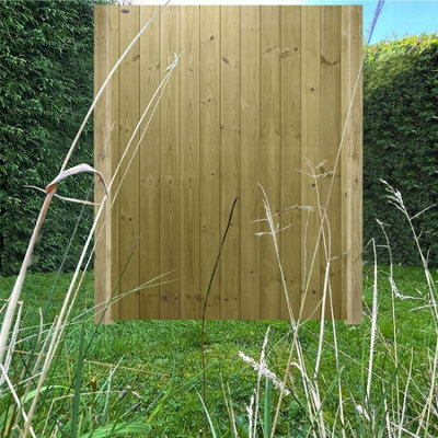 Premier Garden Supplies Pedestrian Gate 180cm (6ft) High x 135cm Wide Tongue & Groove Flat Top Fully Framed Single Swing Gate