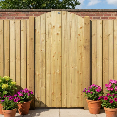 Premier Garden Supplies Pedestrian Gate 180cm  6ft  High X 75cm Wide Feather Edge Arch Top Fully Framed Single Swing Gate~5056556610472 05c Mp - View #7