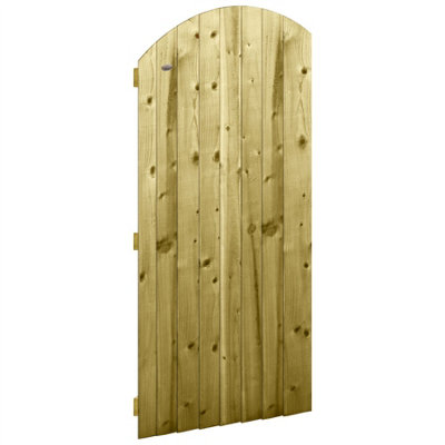 Premier Garden Supplies Pedestrian Gate 180cm (6ft) High x 75cm Wide Feather Edge Arch Top Semi-Braced Single Swing Gate - 4