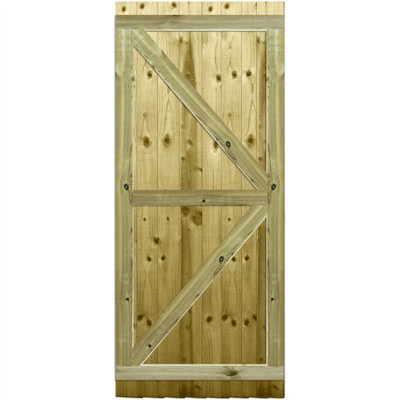 Premier Garden Supplies Pedestrian Gate 180cm (6ft) High x 75cm Wide Feather Edge Flat Top Fully Framed Single Swing Gate - 7