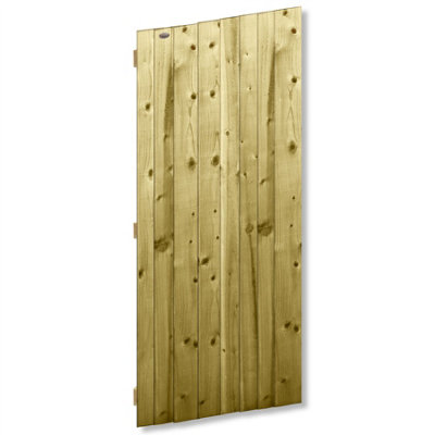 Premier Garden Supplies Pedestrian Gate 180cm (6ft) High x 75cm Wide Feather Edge Flat Top Semi-Braced Single Swing Gate - 3