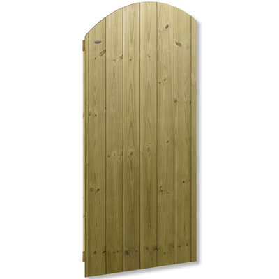 Premier Garden Supplies Pedestrian Gate 180cm (6ft) High x 75cm Wide Tongue & Groove Arch Top Fully Framed Single Swing Gate - 3