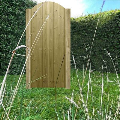 Premier Garden Supplies Pedestrian Gate 180cm (6ft) High x 75cm Wide Tongue & Groove Arch Top Fully Framed Single Swing Gate - 6