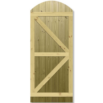 Premier Garden Supplies Pedestrian Gate 180cm (6ft) High x 75cm Wide Tongue & Groove Arch Top Fully Framed Single Swing Gate - 8