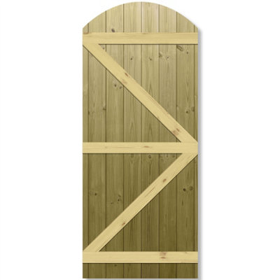 Premier Garden Supplies Pedestrian Gate 180cm (6ft) High x 75cm Wide Tongue & Groove Arch Top Semi-Braced Single Swing Gate - 3