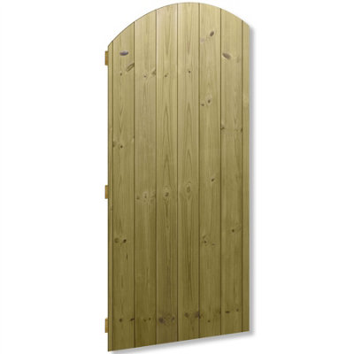 Premier Garden Supplies Pedestrian Gate 180cm (6ft) High x 75cm Wide Tongue & Groove Arch Top Semi-Braced Single Swing Gate - 8