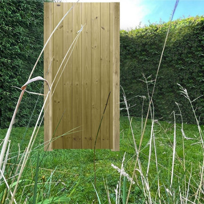 Premier Garden Supplies Pedestrian Gate 180cm (6ft) High x 75cm Wide Tongue & Groove Flat Top Fully Framed Single Swing Gate - 6