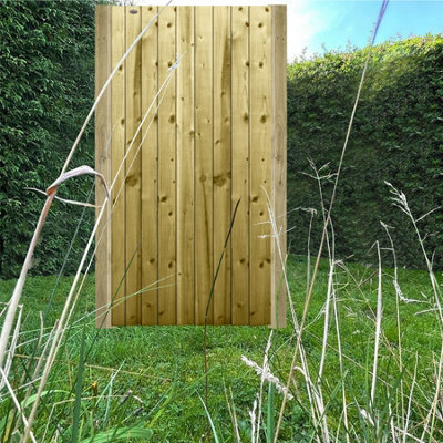 Premier Garden Supplies Pedestrian Gate 180cm (6ft) High x 90cm Wide Feather Edge Flat Top Semi-Braced Single Swing Gate - 4