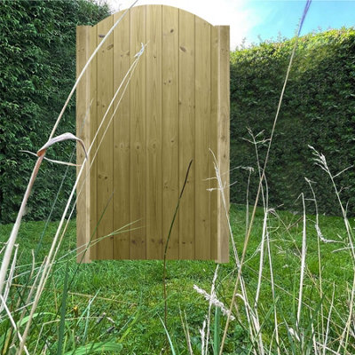 Premier Garden Supplies Pedestrian Gate 180cm (6ft) High x 90cm Wide Tongue & Groove Arch Top Fully Framed Single Swing Gate - 3