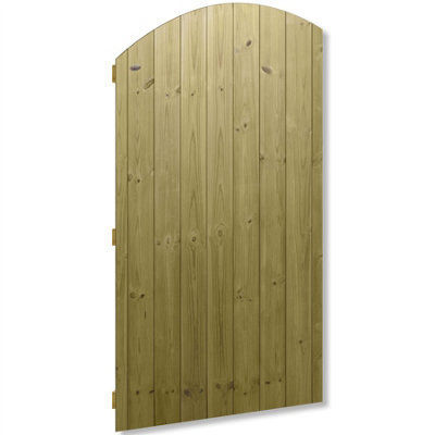 Premier Garden Supplies Pedestrian Gate 180cm (6ft) High x 90cm Wide Tongue & Groove Arch Top Semi-Braced Single Swing Gate - 3