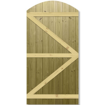 Premier Garden Supplies Pedestrian Gate 180cm (6ft) High x 90cm Wide Tongue & Groove Arch Top Semi-Braced Single Swing Gate - 5