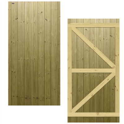 Premier Garden Supplies Pedestrian Gate 180cm (6ft) High x 90cm Wide Tongue & Groove Flat Top Fully Framed Single Swing Gate